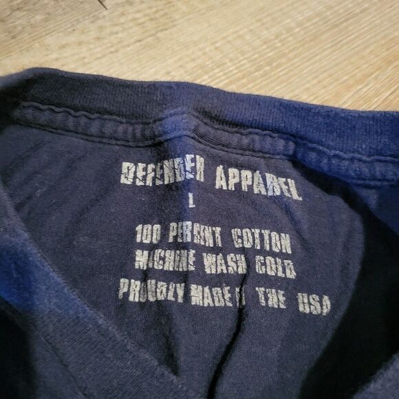 Defender Apparel Support Veterans Graphic Crew Neck Tee Shirt Mens Size Large - Picture 3 of 5